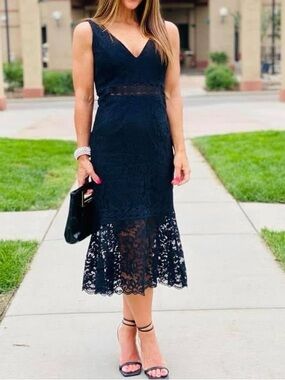 Bardot Black Lace Mermaid dress XS